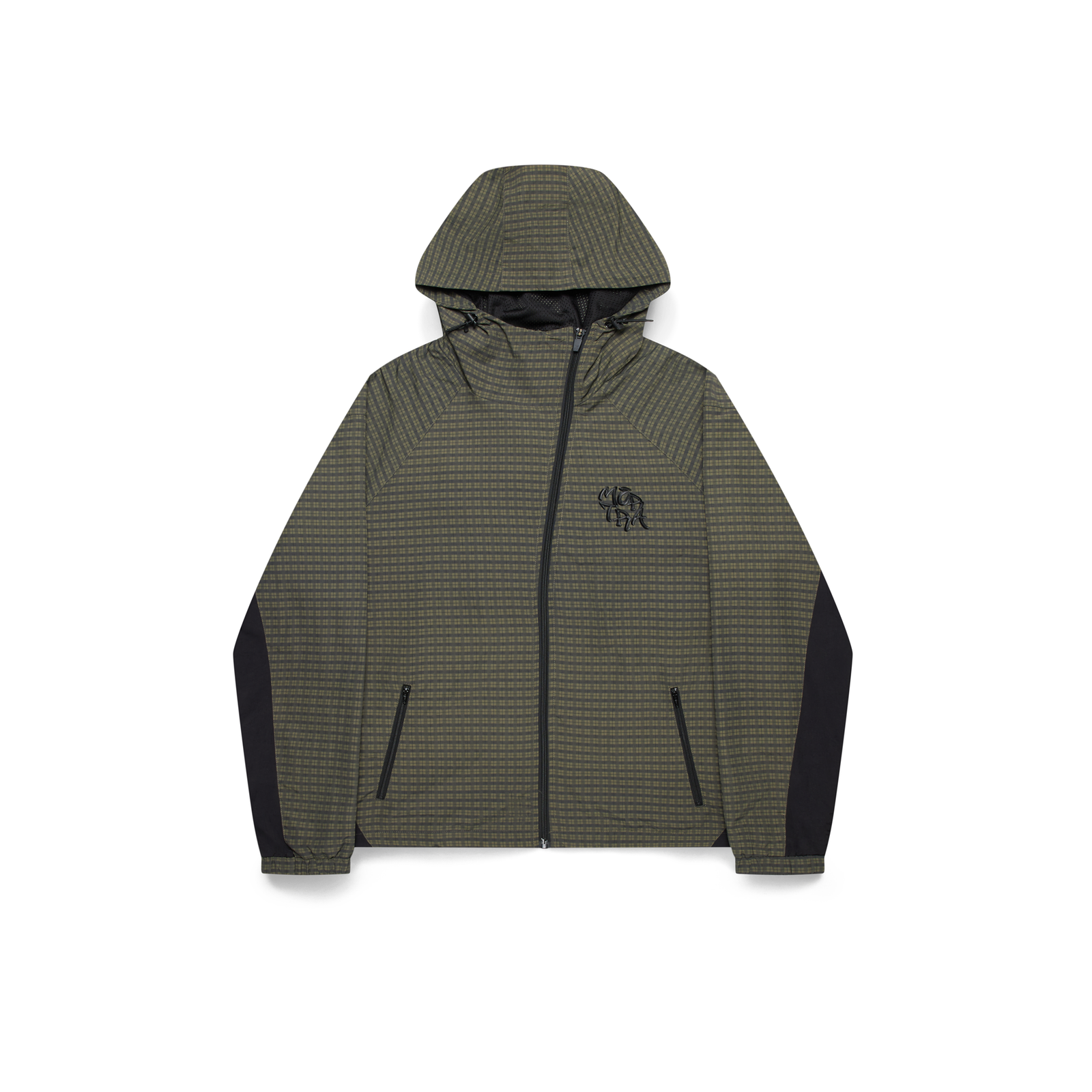 greenplaid.png Mertra Asymmetrical Plaid Softshell (Green) - Image 1